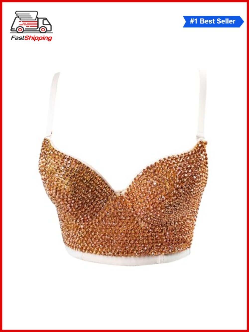✨VEENDEO Mesh Corset Crop Top Push Up Rhinestone Bustier Club Party